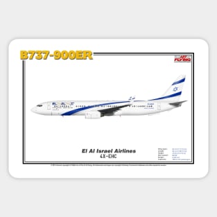 Boeing B737-900ER - El Al Israel Airlines (Art Print) Sticker